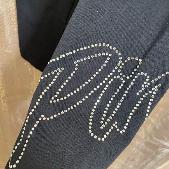 PINK Victorias Secret Black Iridescent Rhinestone High Waist Leggings, Small - Picture 4 of 6